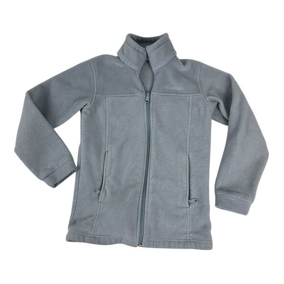 Columbia Girls Gray Fleece Full Zip size Medium 10/12 - Picture 1 of 7